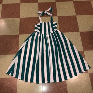 Anthropologie Dresses - Anthro Vtg fit flare halter striped midi dress sm Anthropologie Dresses - Anthro Vtg fit flare halter striped midi dress sm